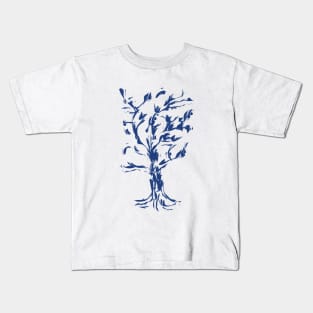 Blue Tree in Expressionistic Style Kids T-Shirt